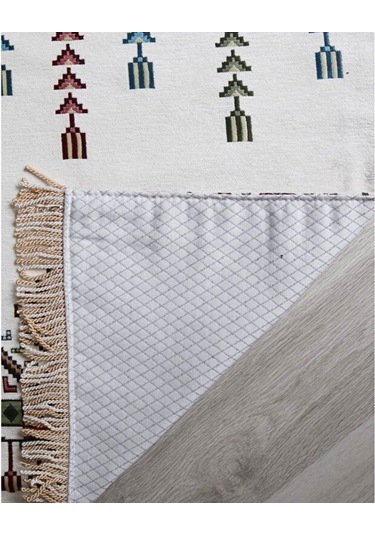 Çeyizlik Hediyelik Seccade Eşarp Tesbih Set Kilim Desenli Kadife Astarlı Seccade, Eşarp, Kristal Tesbih Özel Kutulu Lüks Hediye Seti Beyaz