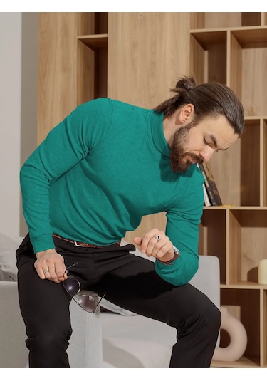 Rontıss Erkek Balıkçı Yaka Kazak 351190550 Zümrüt