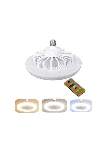 Novahub Işıklı Akıllı Tavan Vantilatörü E27, Uzaktan Kumanda, Yatak Odası İçin Beyaz