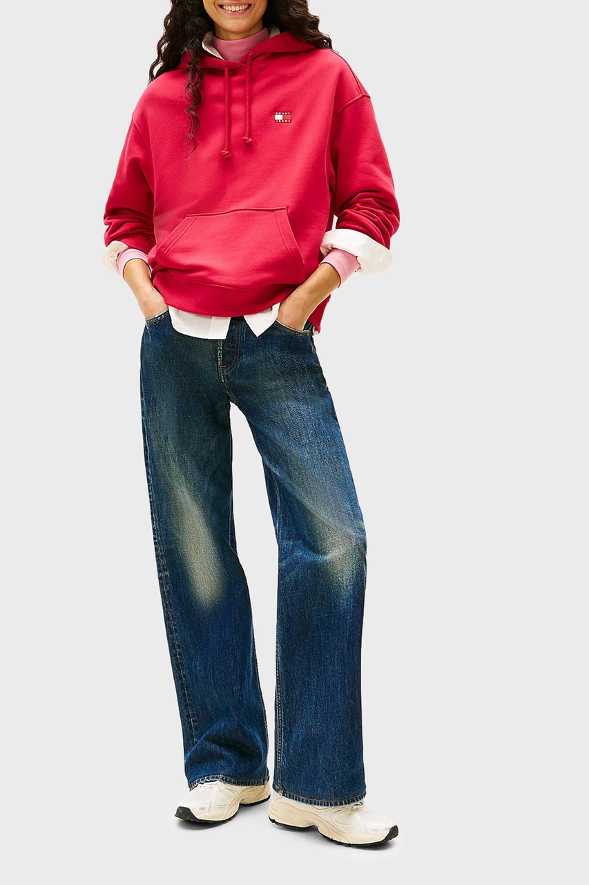 Tommy Jeans Bayan Sweat Dw0dw19414 Xjp Kırmızı Kırmızı