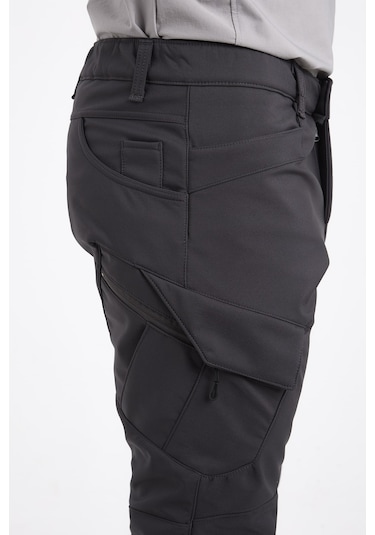 Camp Scoutland Camp593 Outdoor Softshell Su ve Rüzgara Dayanıklı içi Polarlı Kışlık Erkek Taktik Pantolon - Antrasit