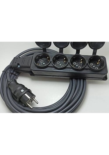 Bemis 4'lü Kauçuklu Priz 3x2.5mm Uzatma 5 (Beş) M