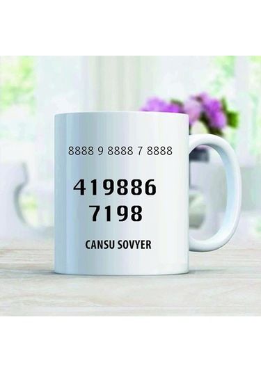 Zeka Sayı Sekans Kişiye Özel Kupa Bardak Beyaz