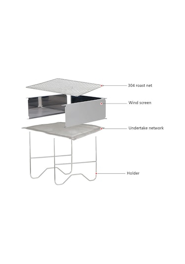 Tenfowee Stainless Steel Taşınabilir Mangal Çadırı - Isı Dayanıklı, Hızlı Montajlı, Çadır Kampı Ve Piknikler İçin Odunluk Ateş Tabanı