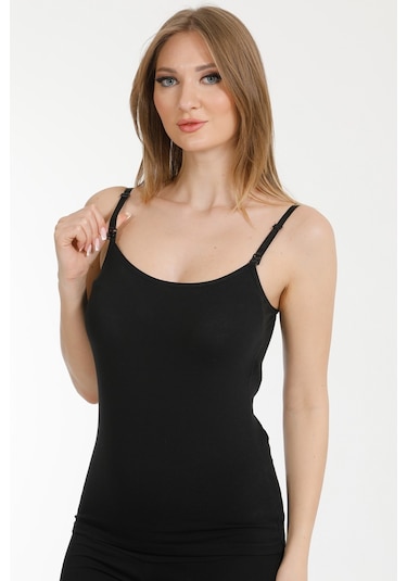 3lü Hamile Emzirme Atleti Siyah - Beyaz - Ten