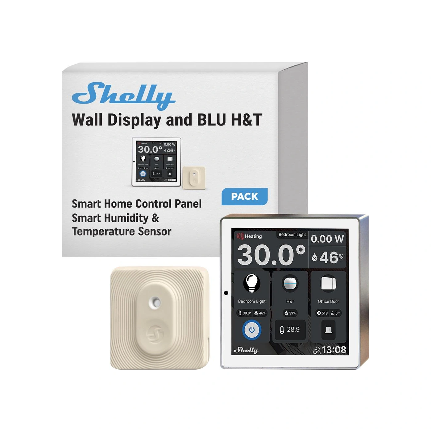 Shelly Wall Display & Blu H&t Beyaz Merkezi Kontrol Panel Seti