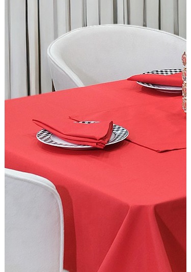 Dream Kumaş Peçete Modelleri Leke Tutmaz Kumaş Peçete Çeyiz Seti 6lı Paket Kırmızı