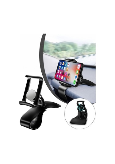 Thentech Araç Gösterge Üzeri Direksiyon Simidi Üstü Telefon Tutucu Stand Siyah