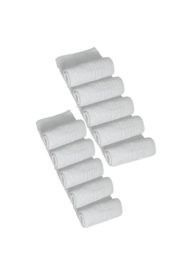 10 Lu Otel Ayak Havlusu Bukle Ayak İzli 50x70 Cm Beyaz 12/1 Avs 200 Gr Beyaz