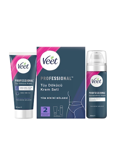 Veet Professional Bikini Bölgesi Tüy Dökücü Krem 2 x 50 ML + Tüy Dökücü Krem 50 ML +  Nemlendirici Köpük 50 ML