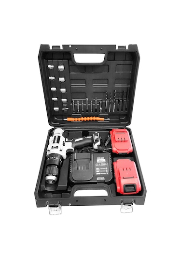 Bulldozer BPT-Redmax02 36V 5Ah Li-ion Çift Akülü Darbeli Matkap Vidalama + 27 Parça Set