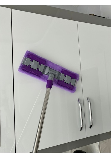Fayans Duvar Yüzey Temizlik Mikrofiber Mandallı Mop + Yedek Bez