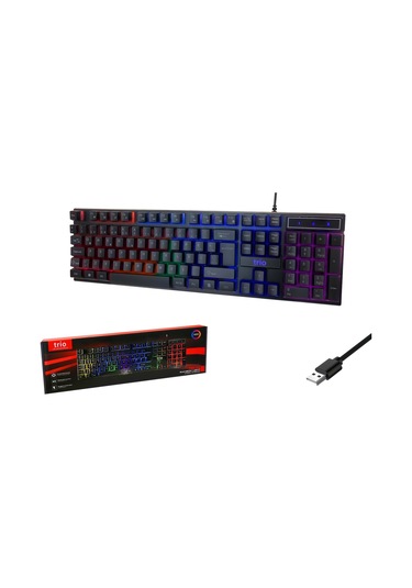 Trio Trk105 Kablolu Işıklı Oyuncu Klavyesi