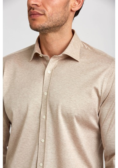 Bisse Platınıum Regular Fit Gömlek Bej Pltg024 D07 Bej