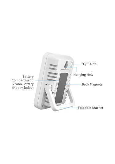 Xindoker Ev İçi Dijital Sicaklık Ve Nem Ölçer Mc40 Beyaz - Profesyonel Sensör, Kolay Okuma Ekranı, 3 Yükleme Şekli, Konfor Durumu İkonu