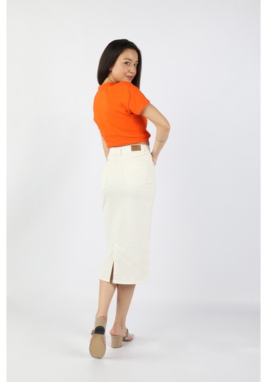 Kadın Gabardin Etek Bej