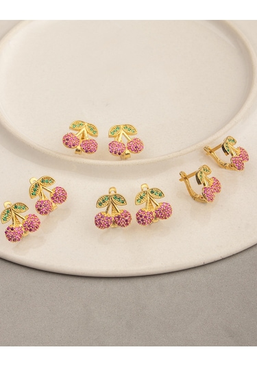 925 Ayar Gümüş Çocuk Kiraz Küpe