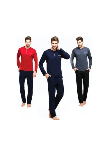 U.S. Polo Assn. 17384 Erkek Bordo Pijama Takımı 001