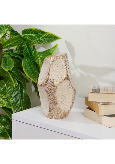 Evidea Deco Urthania Vazo - Bej / Gold - 25 Cm Bej / Altın