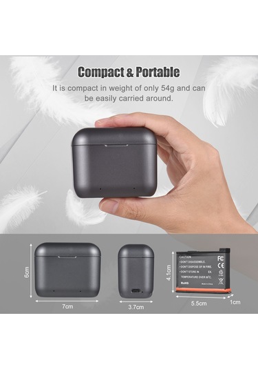 Xindoker Insta360 X3 Uyumlu 1800mah Çift Şarjlı Taşınabilir Batarya Şarj Kutusu