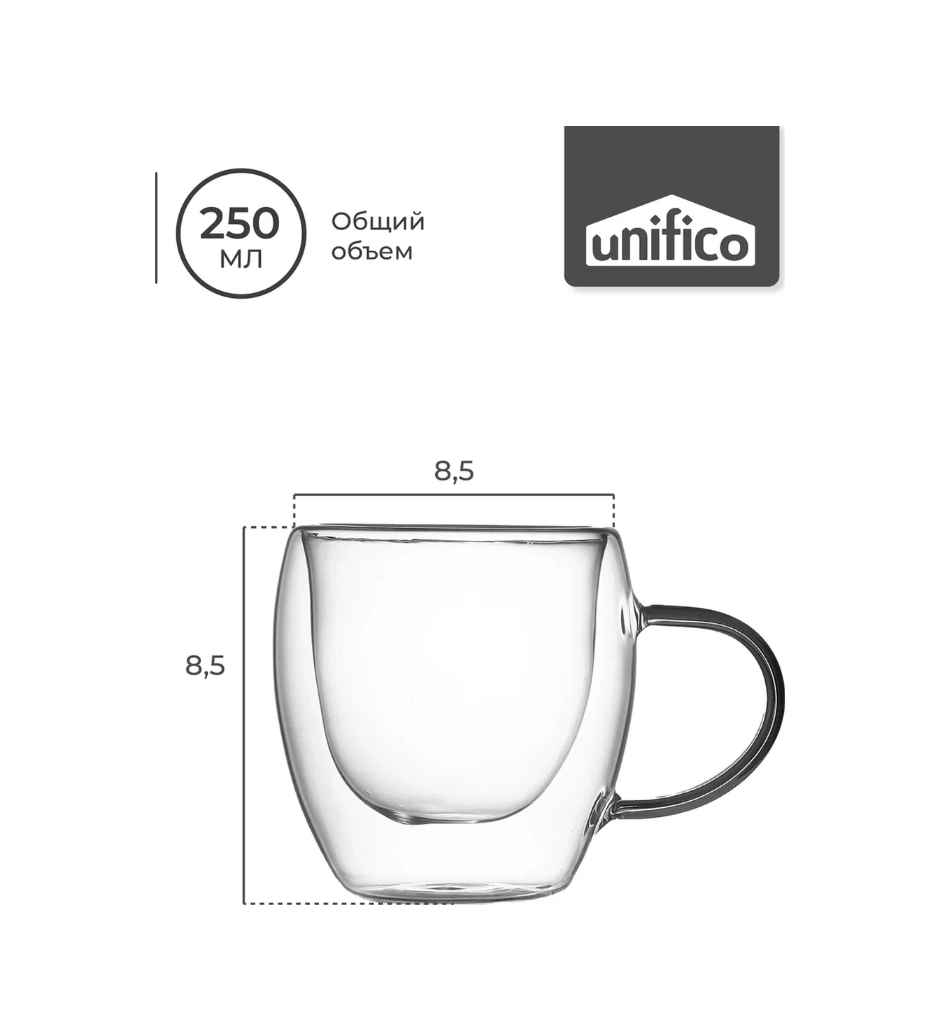 Unifico Çift Tabanlı 250 Ml 4'lü Fincan Seti 365237724 Beyaz