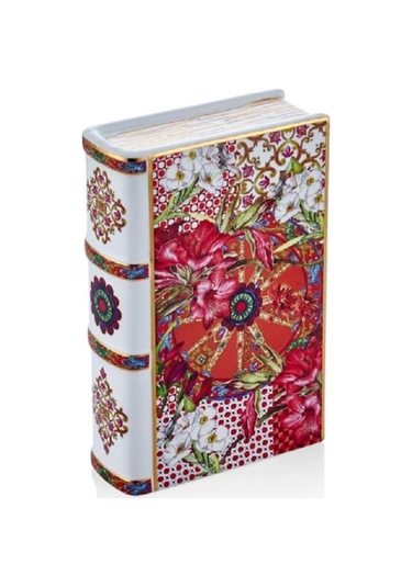 Lilyum Porselen Desenli Küçük Dekoratif Kitap 12,5x5,2x19,5 Cm