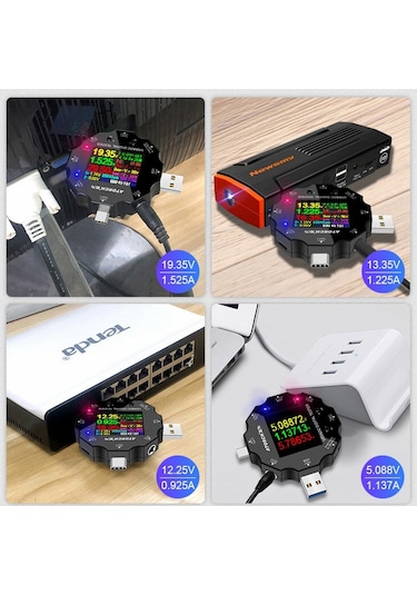 Atorch Ud18 18-arayüz Çok Bağlantı Noktalı Dijital Multimetre Dc5.5 / Usb 3.0 / Tip-c Sıcaklık Güç Akım Test Cihazı Gerilim Dedektörü