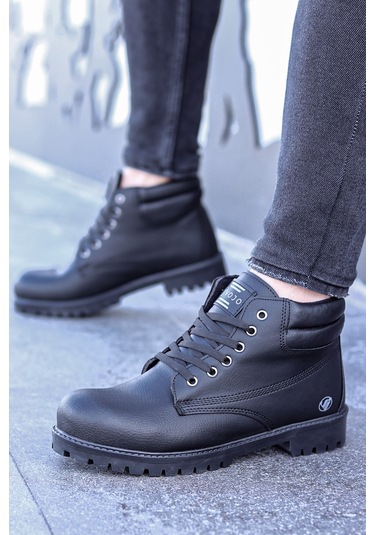 Vojo Arex Suya Dayanıklı Casual Kışlık Erkek Bot 267800001819 91 Siyah-cilt Siyah-cilt Siyah