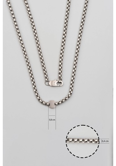 Erkek Çelik Zincir Kolye Gri