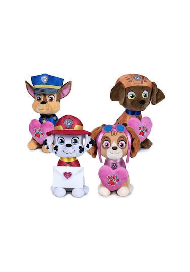 Paw Patrol Figür Peluş Oyuncak Love Serisi - Chase - 20 Cm