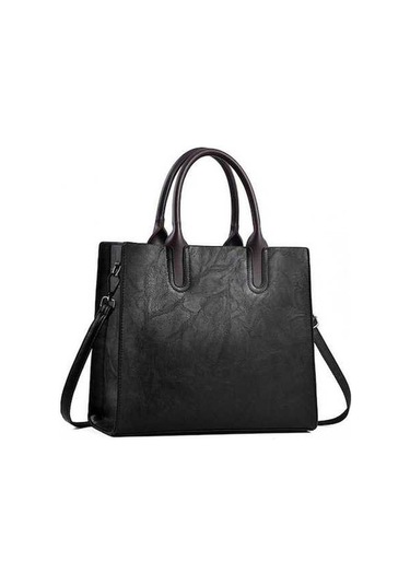 Trendooze 1005 Vintage Kare Siyah Moda Çantası Kadınlar İçin Siyah