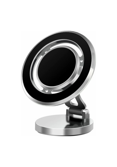 G168 Dönebilen Cep Telefonu Standı Araba Gösterge Paneli Ön Cam Manyetik Telefon Tutucu Gümüş