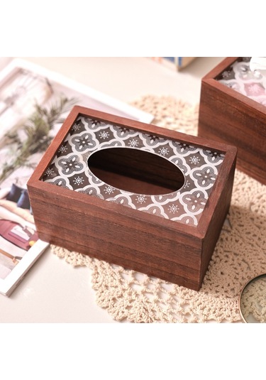 Vintage Renk Büyük Mendil Kutusu, Masif Ahşap Çin Retrosu A