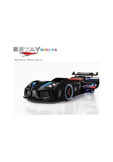 Setaymobilya Arabalı Yatak , Audi V7 Full Led, Kapıları Açılan , Siyah , Setay