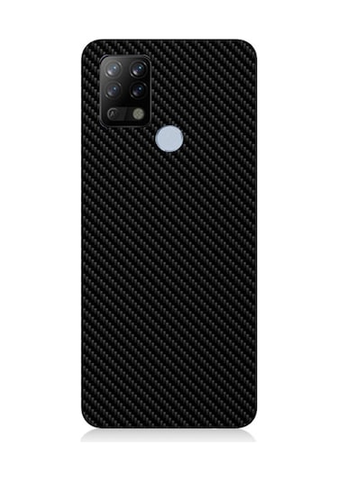 Tecno Pova Uyumlu Silikon Kılıf Siyah Karbon Motif