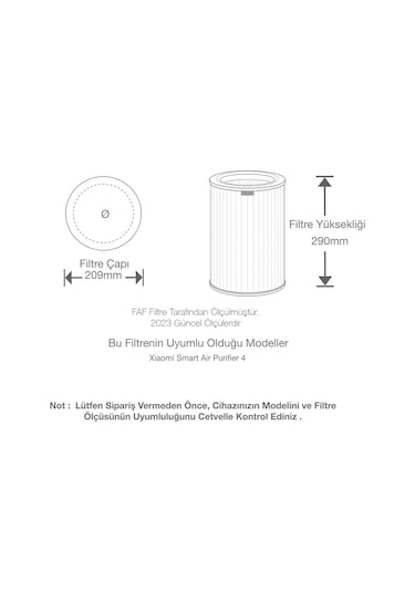 Xiaomi Smart Air Purifier 4 Filtre Yeşil Formaldehit
