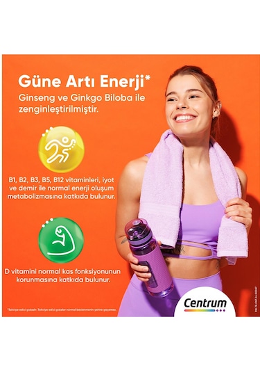 Centrum Energy Multivitamin 2 x 30 Tablet + Günlük Vitamin Kutusu