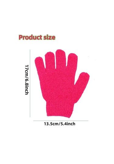 Zhanglei001 Gül Kırmızısı Çift Taraflı Peeling Eldiveni - Spa Ve Duş Fırçası Aksesuarı Gül Kırmızısı