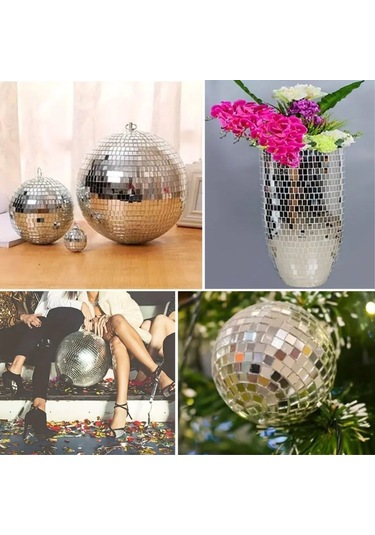 1 Metre Uzunluğunda Gümüş Renk Aynalı Mozaik Taşlı Dekor Bandı 4