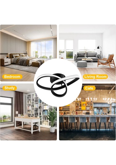 Neoglint Kavisli Tasarım Led Tavan Işık Koridor Işıkları Siyah Siyah