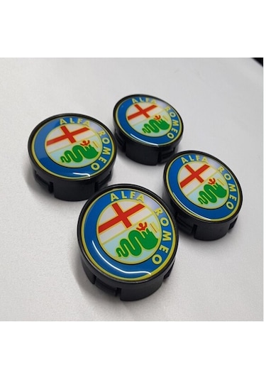 Alfa Romeo Renkli Plasto 65/60 Jant Göbeği