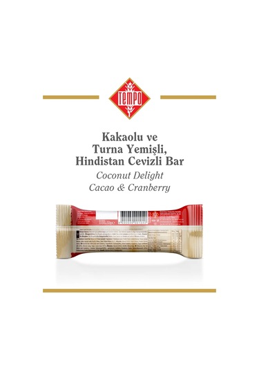 Kakaolu Ve Turna Yemişli Hindistan Cevizli Bar 32 G X 12 Adet