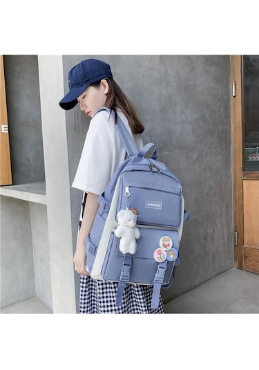 Şık Ve Pratik 4 Parçalı Okul Çantası Seti, Ergonomik Sırt Çantası İle Rahat Taşıma Siyah