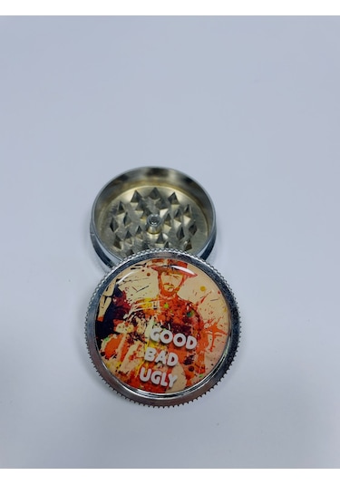 Full Metal 2Parça Kabartma Kovboy Desenli Grinder TutunÖğütücü