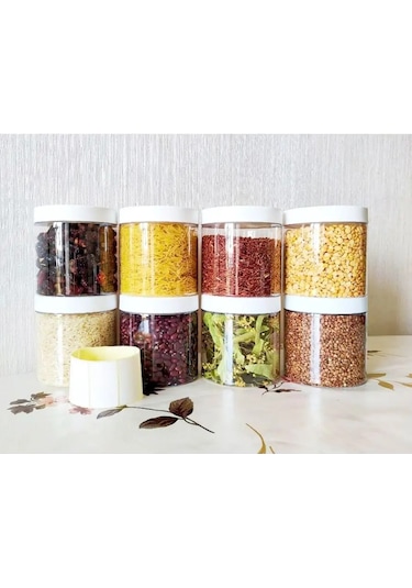 Molecularmeal 500 Ml 8 Adet Kuru Gıda, Baharat Ve Tahıl Kavanozu 114999547 Beyaz