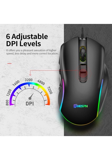 Geeroyoo "7200dpı Rgb Aydınlatmalı 10 Programlanabilir Düğmeli Profesyonel Oyun Faresi" 001