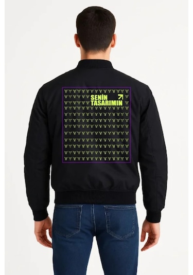 Efnaz Style Ön Arka Bomber Ceket - Siyah