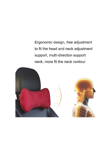 Sones Araba Bellek Pamuk Kafalık Koruyucu Servikal Omurga Koltuk Uyku Yastığı Kahverengi