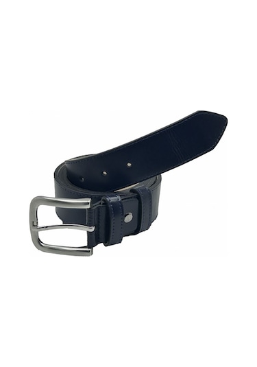 Hakiki Deri Çift Katlı Erkek Kemer Şık Ve Dayanıklı Lacivert Siyah