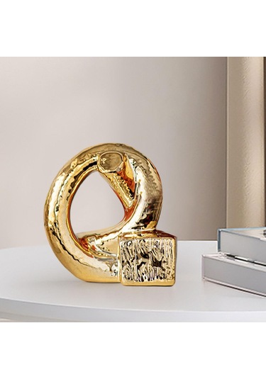 Homyl Düğüm Heykeli Dekor Tatil Hediye Masaüstü Altın